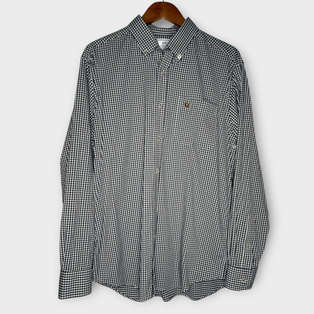 Southern Tide Intercoastal Vanderbilt Button Down Black White Gingham Size Large